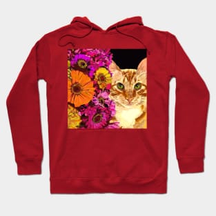 Ginger Cat with flowers Hoodie